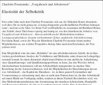 Elastizität der Selbskritik - Charlotte Posenenske